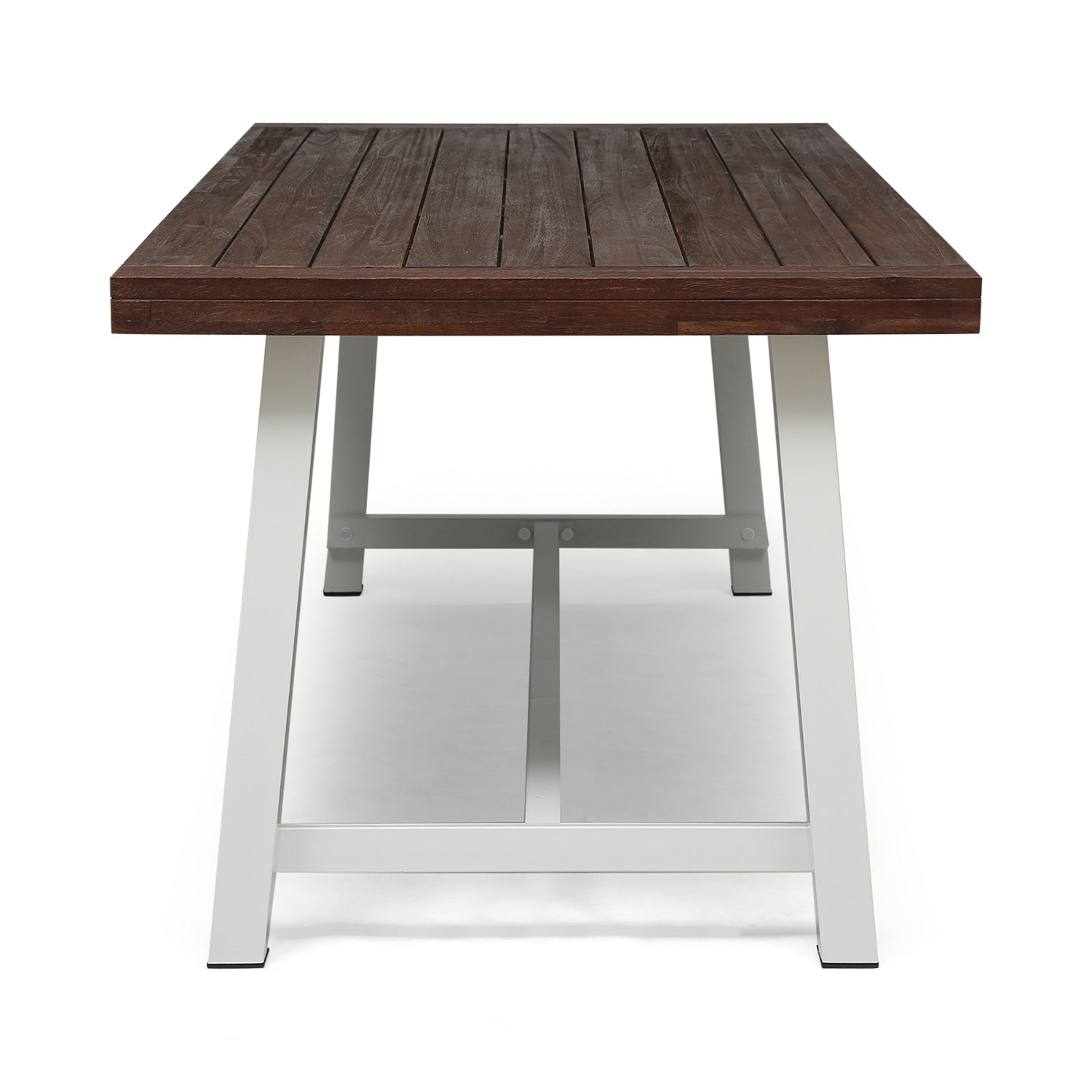 Outdoor Acacia Dining Table with Metal Legs - 79 inch