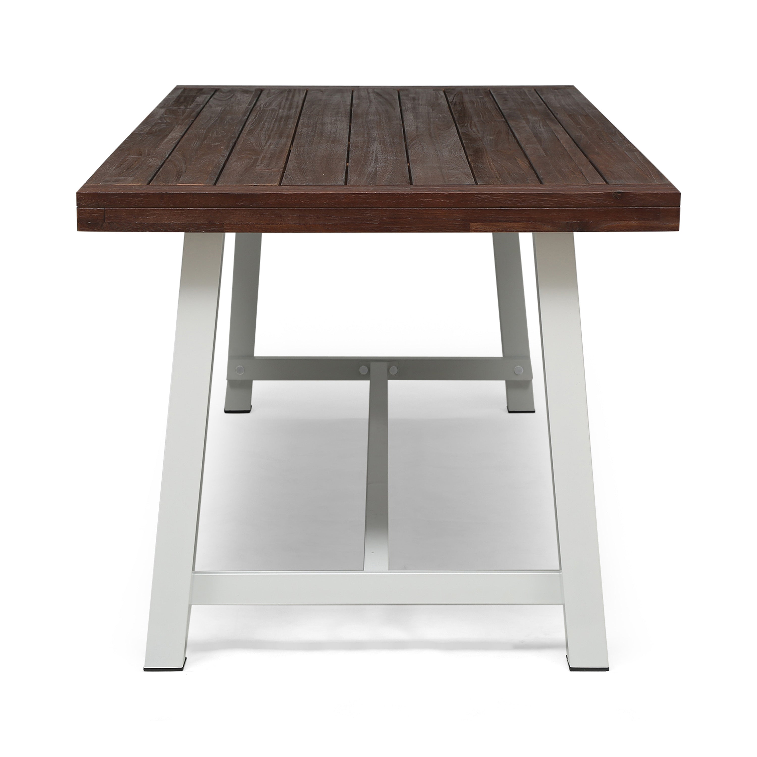 Outdoor Acacia Dining Table with Metal Legs - 79 inch
