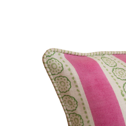 Malhaar Linen Pillow Cover - Pink