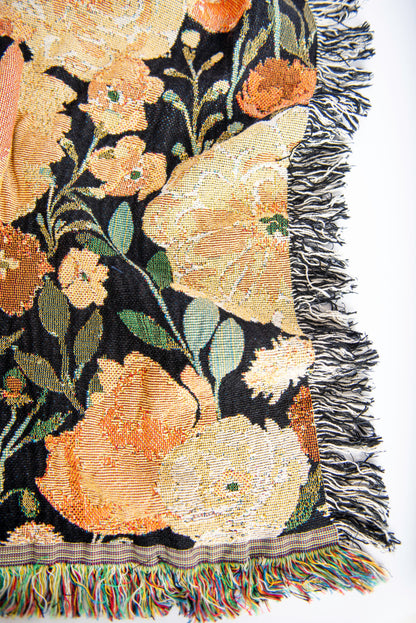 Poppy Floral Jacquard Woven Throw