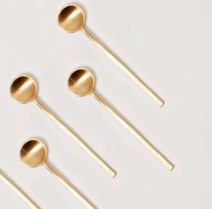 Wabi Brass Dessert Spoons - Set of 4