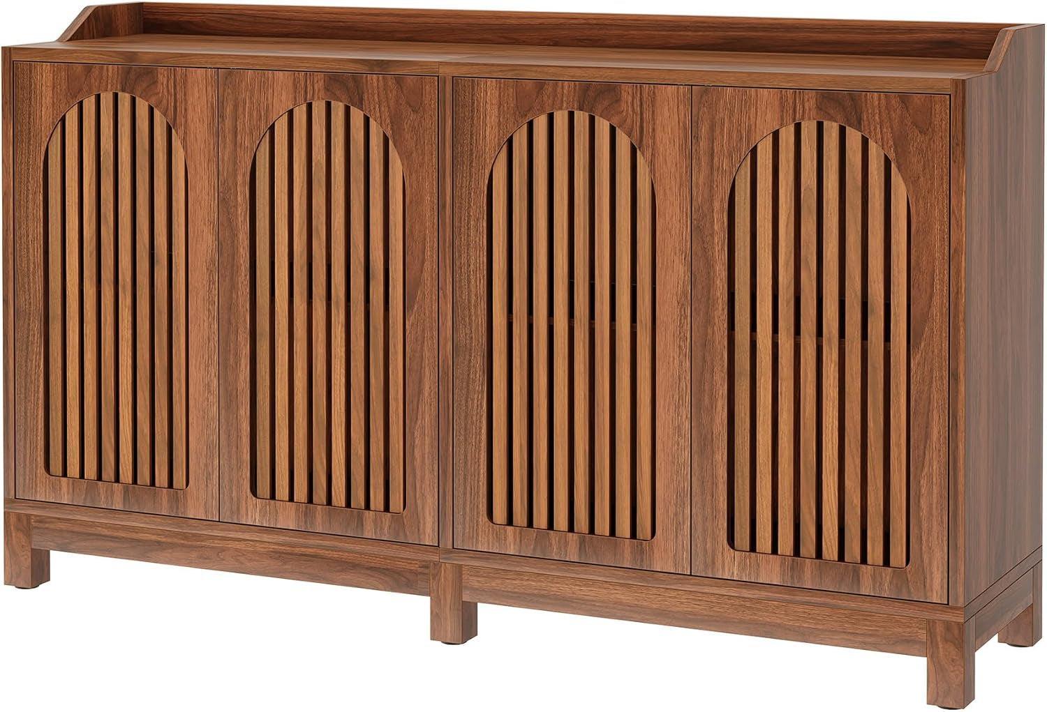 57 InchModern  Farmhouse Sideboard Cabinet With Adjustable Shelves