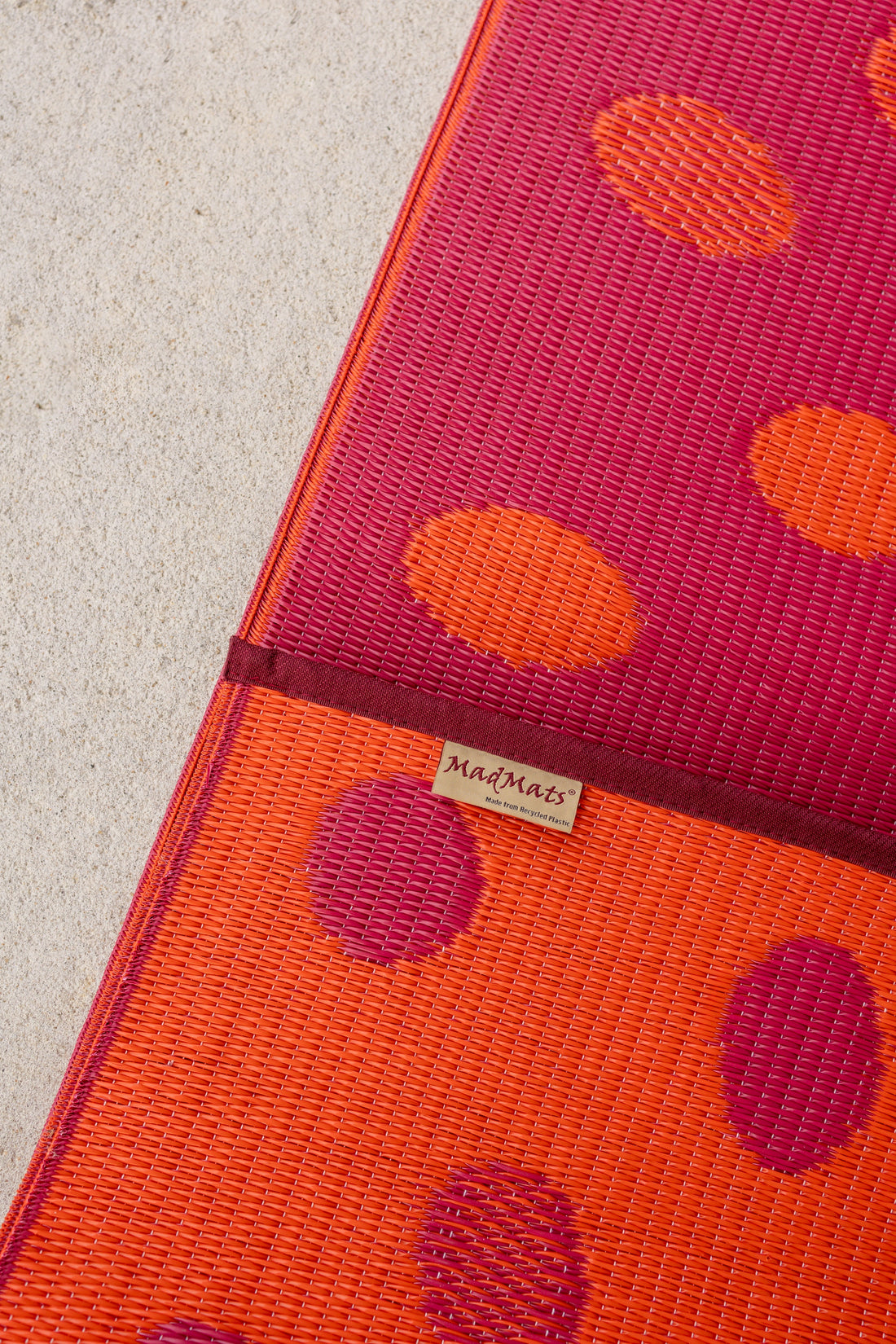 Crazy Dots Orange &amp; Red Reversible Outdoor Mat