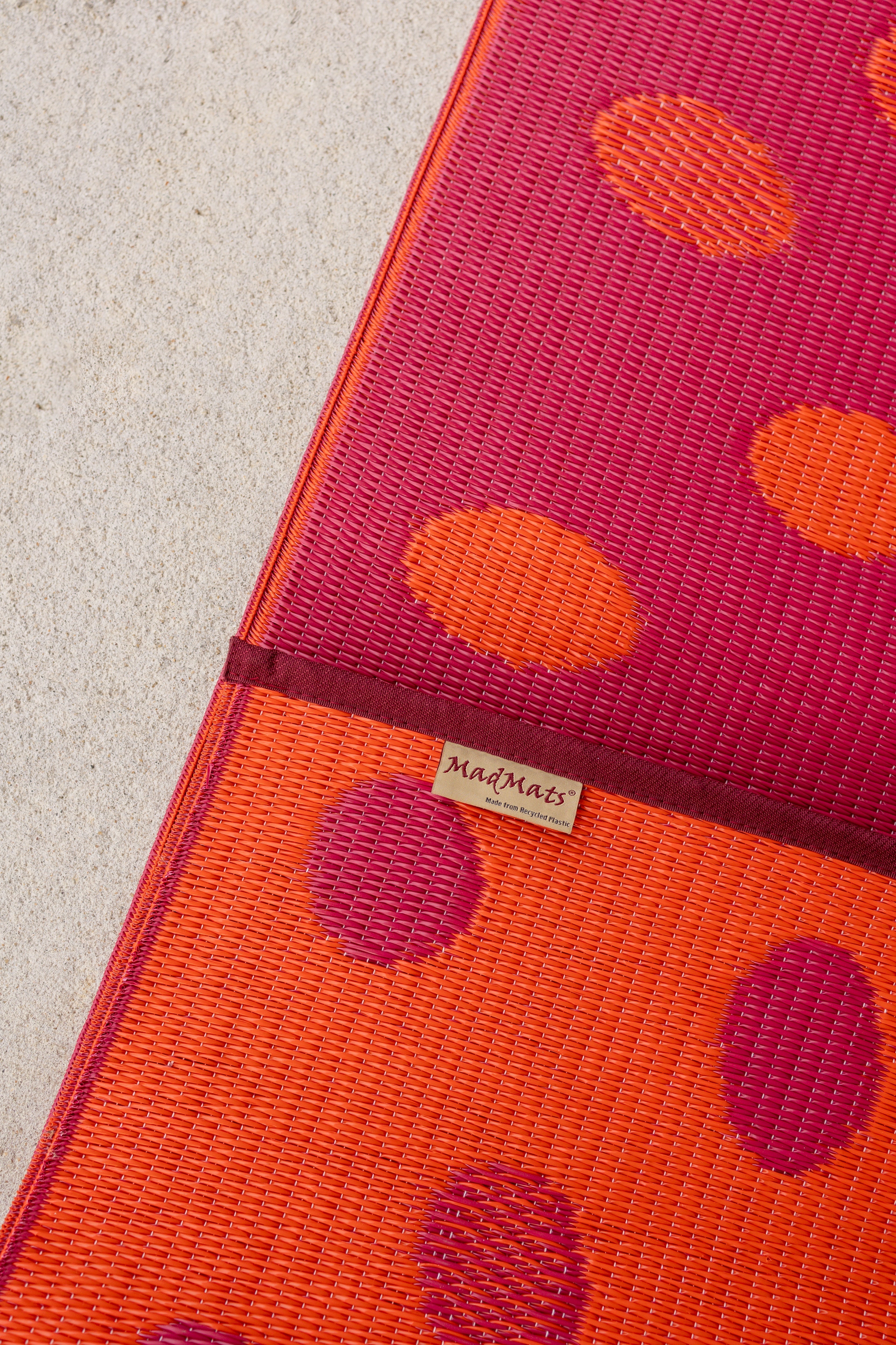 Crazy Dots Orange &amp; Red Reversible Outdoor Mat