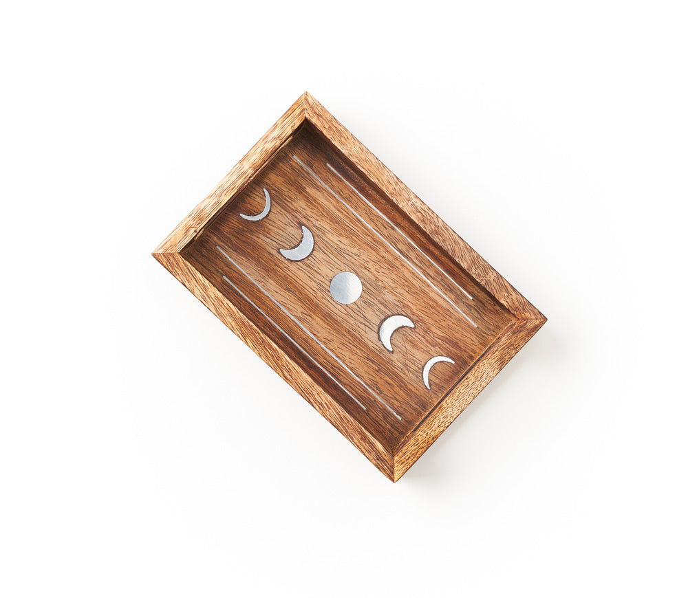 Jyotisha Celestial Wooden Tray with Brass Inlay