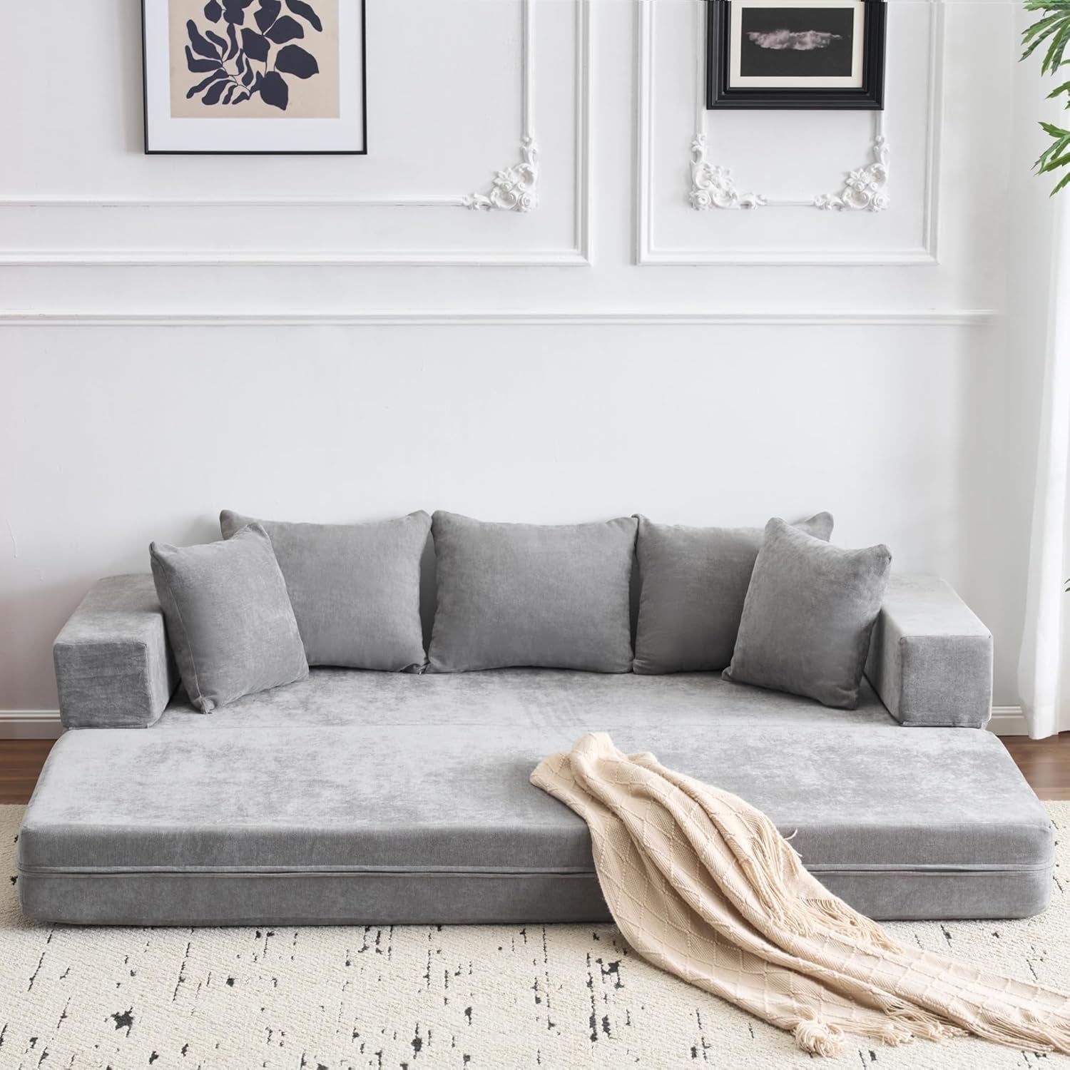 4 In 1 Convertible Folding Sofa Bed With Pillows