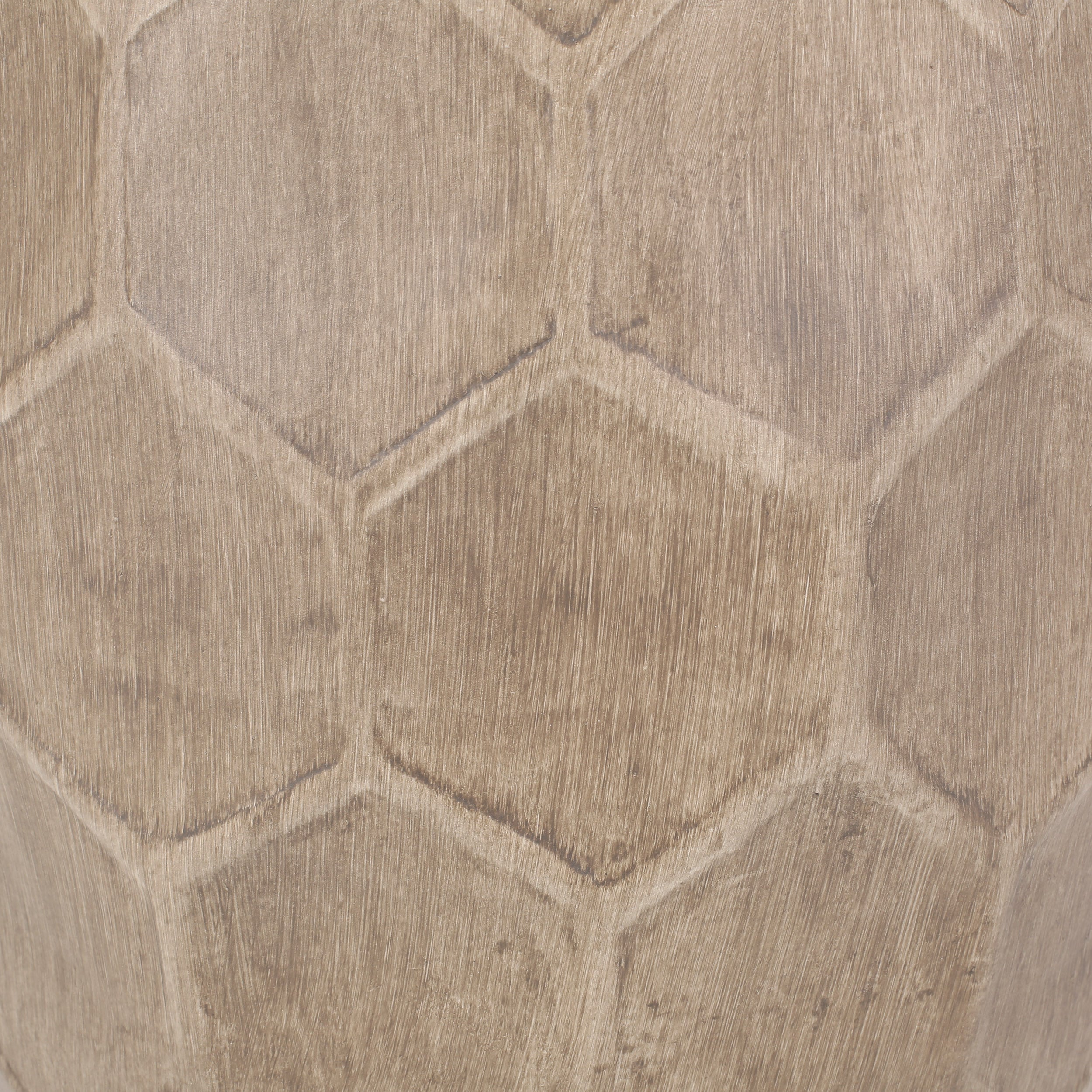 Outdoor Lightweight Concrete Side Table with Honeycomb Pattern in Natural Finish