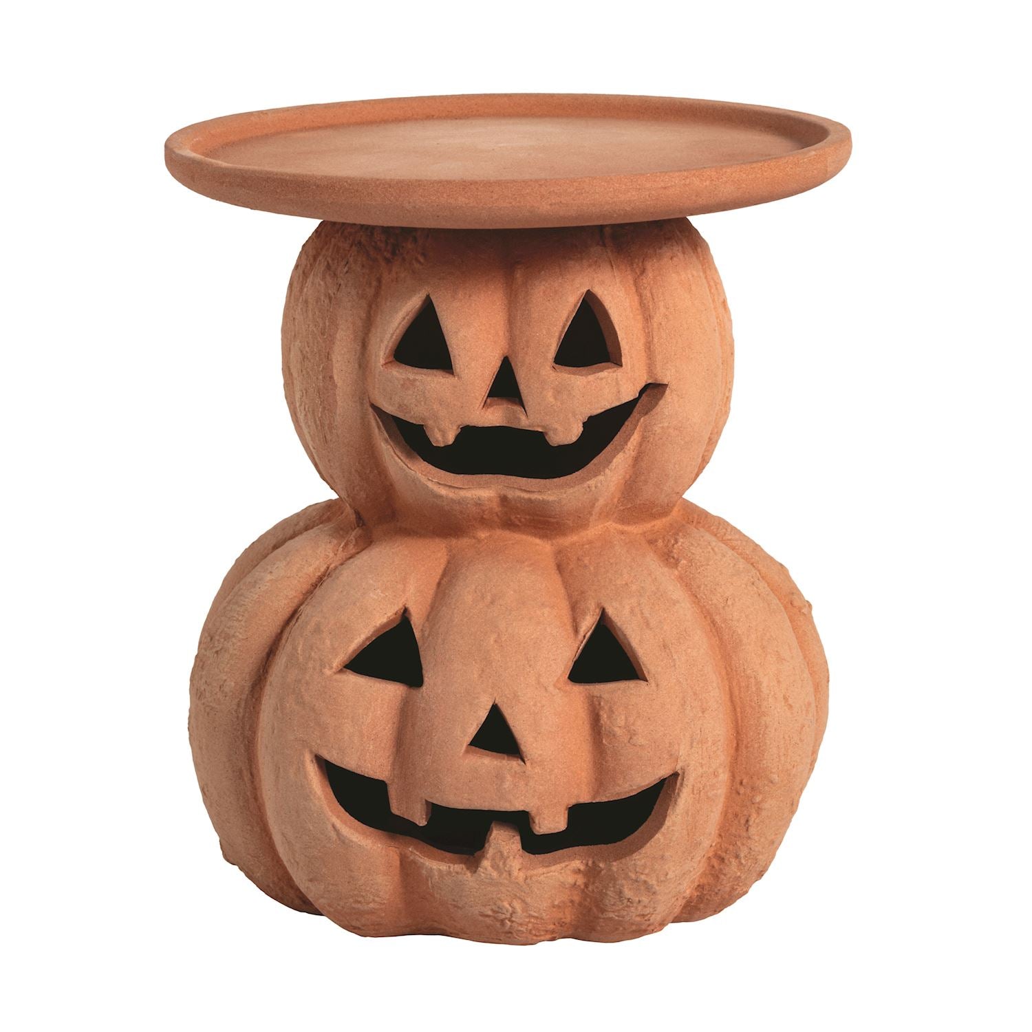 Terracotta Halloween Pillar Candle Holders