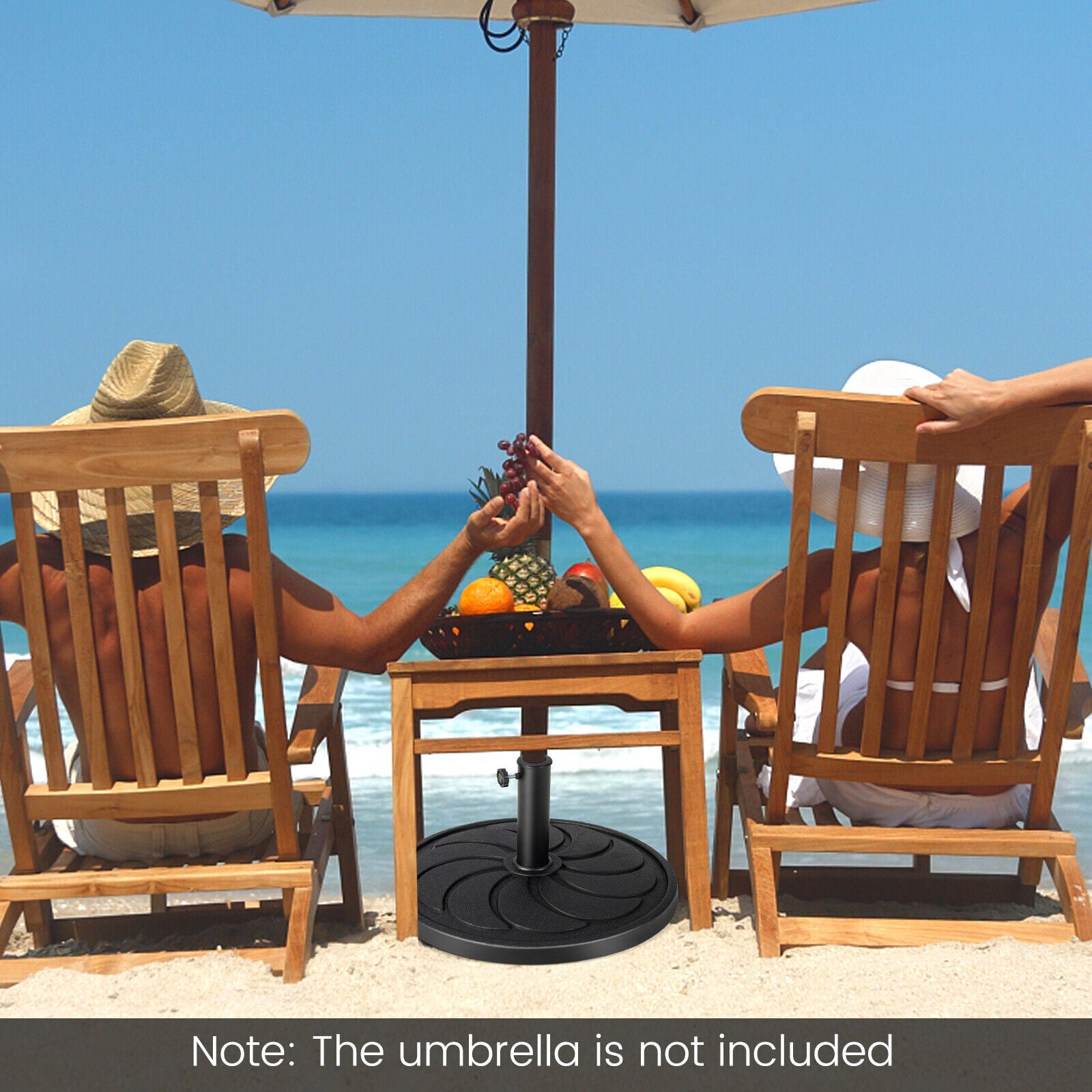 Heavy Duty Round Outdoor Umbrella Base - 40lb