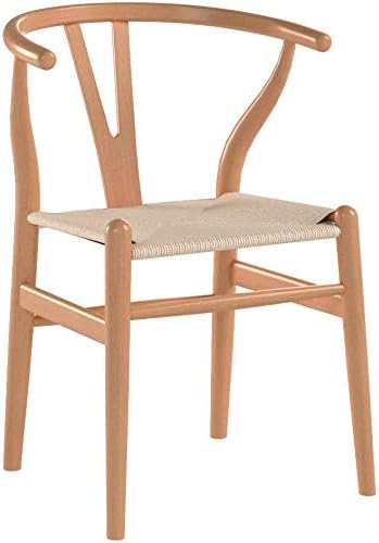POLY &amp; BARK Weave Mid Century Modern Dining Chairs - Set of 2, Natural