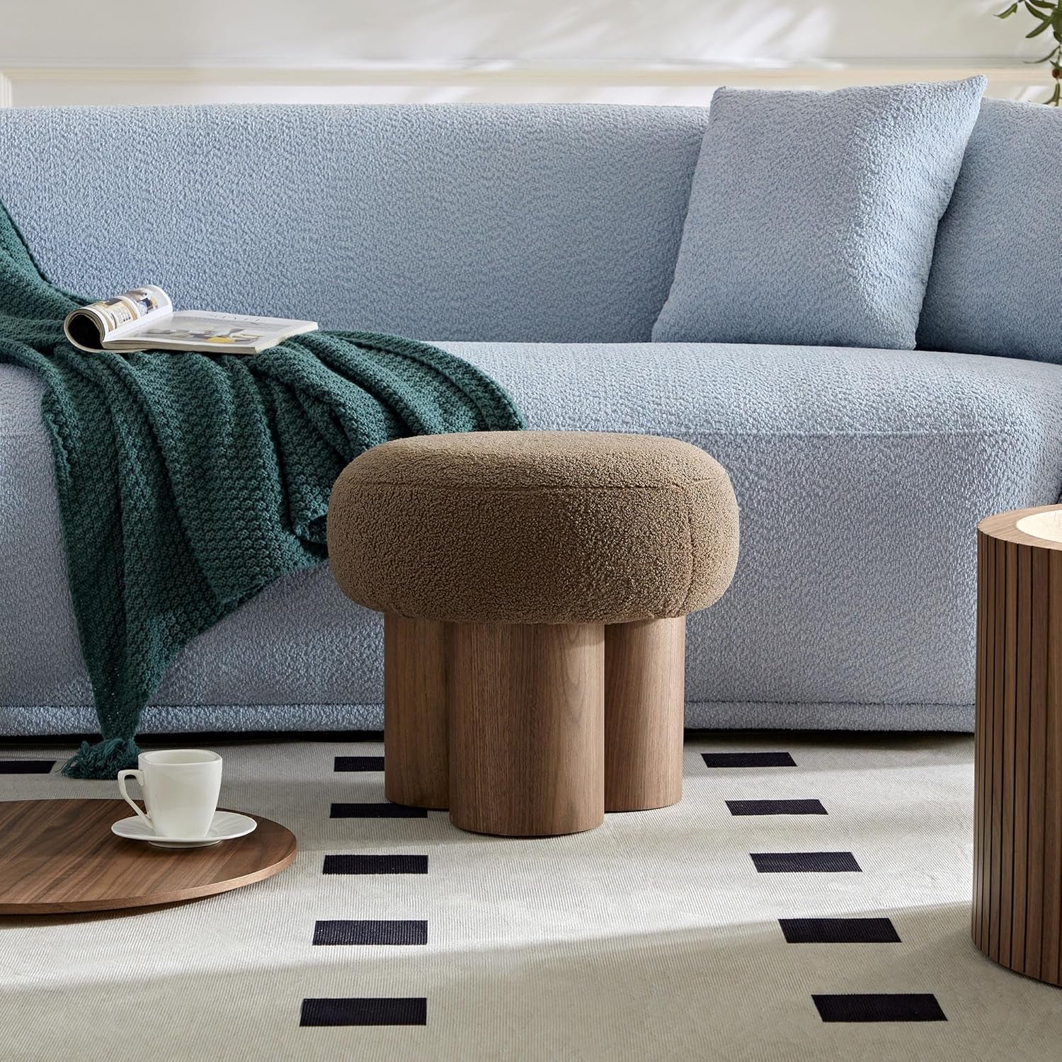 Brown Mushroom Stool Ottoman Footrest