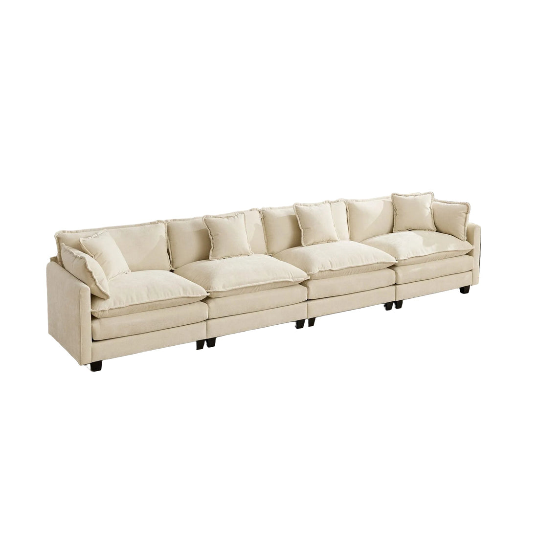 Cloud 4 Seat Sofa with Chenille Fabric in Beige