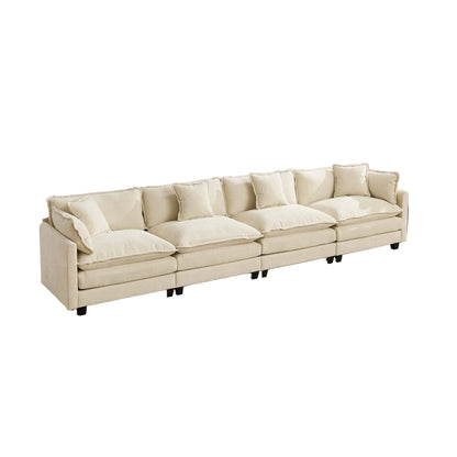 Cloud 4 Seat Sofa with Chenille Fabric in Beige