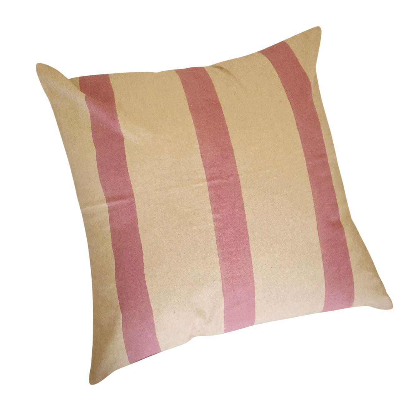 Oh! Stripes (Rose) Block Print Pillow