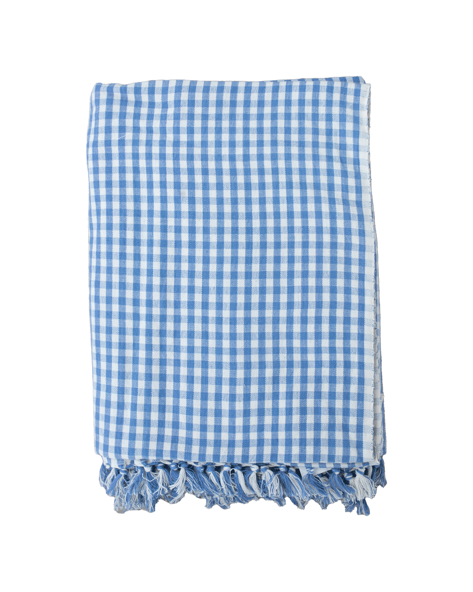 Chambray Gingham Organic Cotton Tablecloth