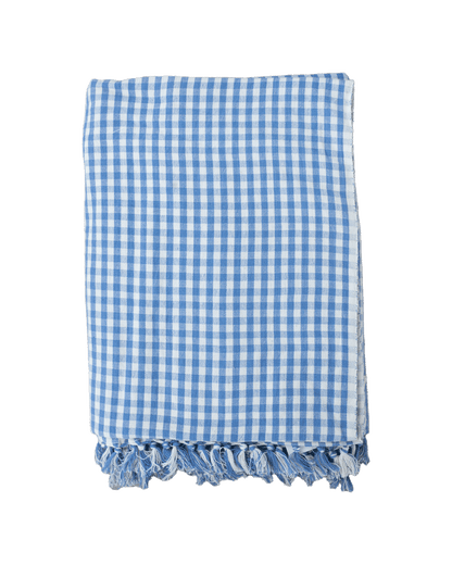 Chambray Gingham Organic Cotton Tablecloth