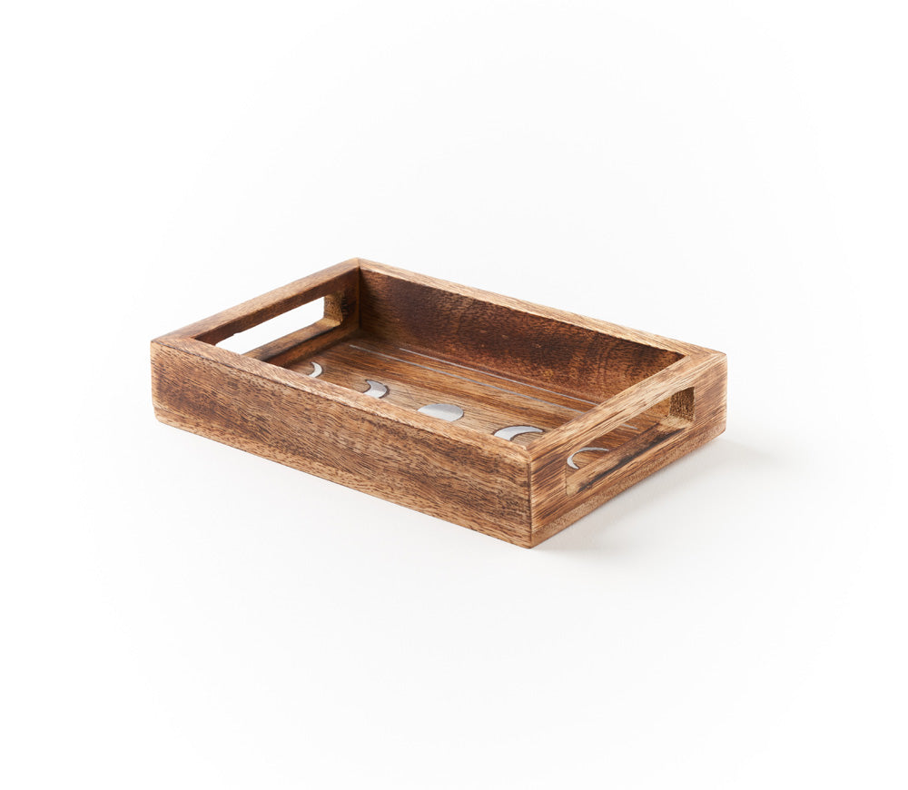 Jyotisha Celestial Wooden Tray with Brass Inlay