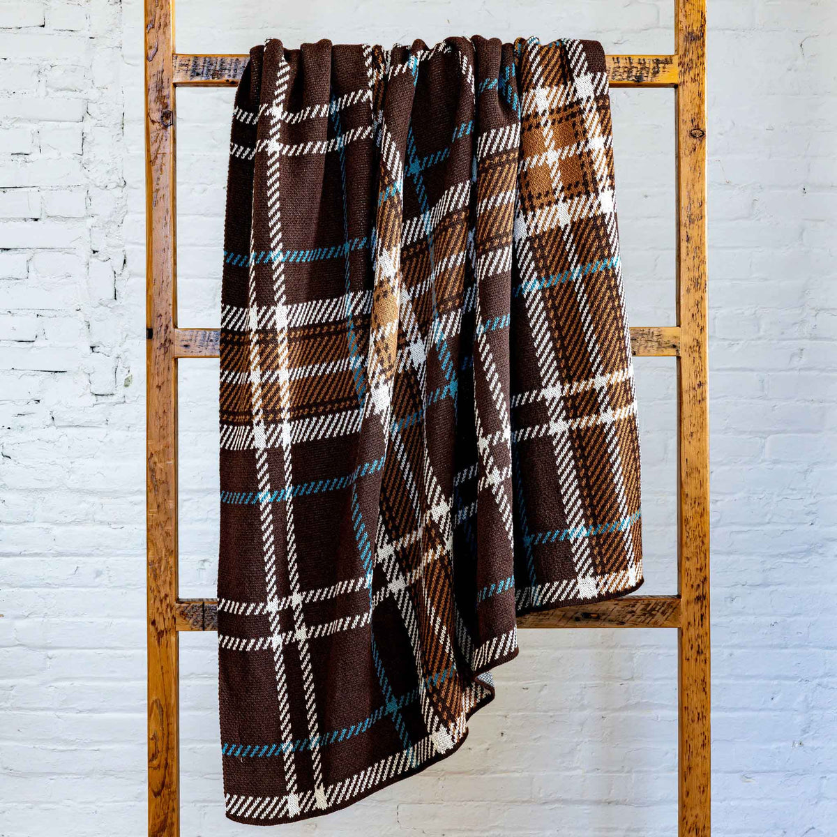 Rustic Plaid - Cotton Sustainable Knit Traditional Throw Blanket
