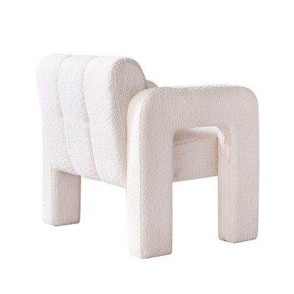 White Boucle Upholstered Accent Chair