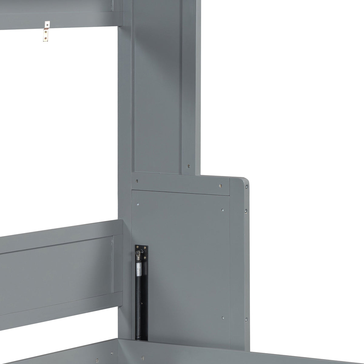 Queen Size Murphy Bed with Hydraulic Lift &amp; Desk Design - Gray