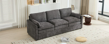 Cozy Upholstered Oversized 3-Seater Cloud Sofa in Dark Gray