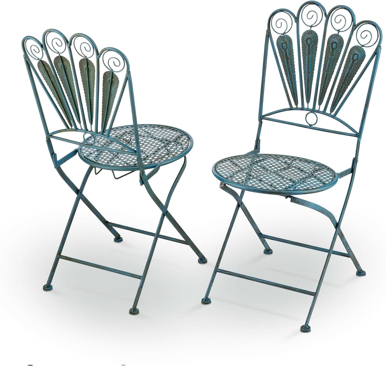 3 Piece Peacock Blue Bistro Set