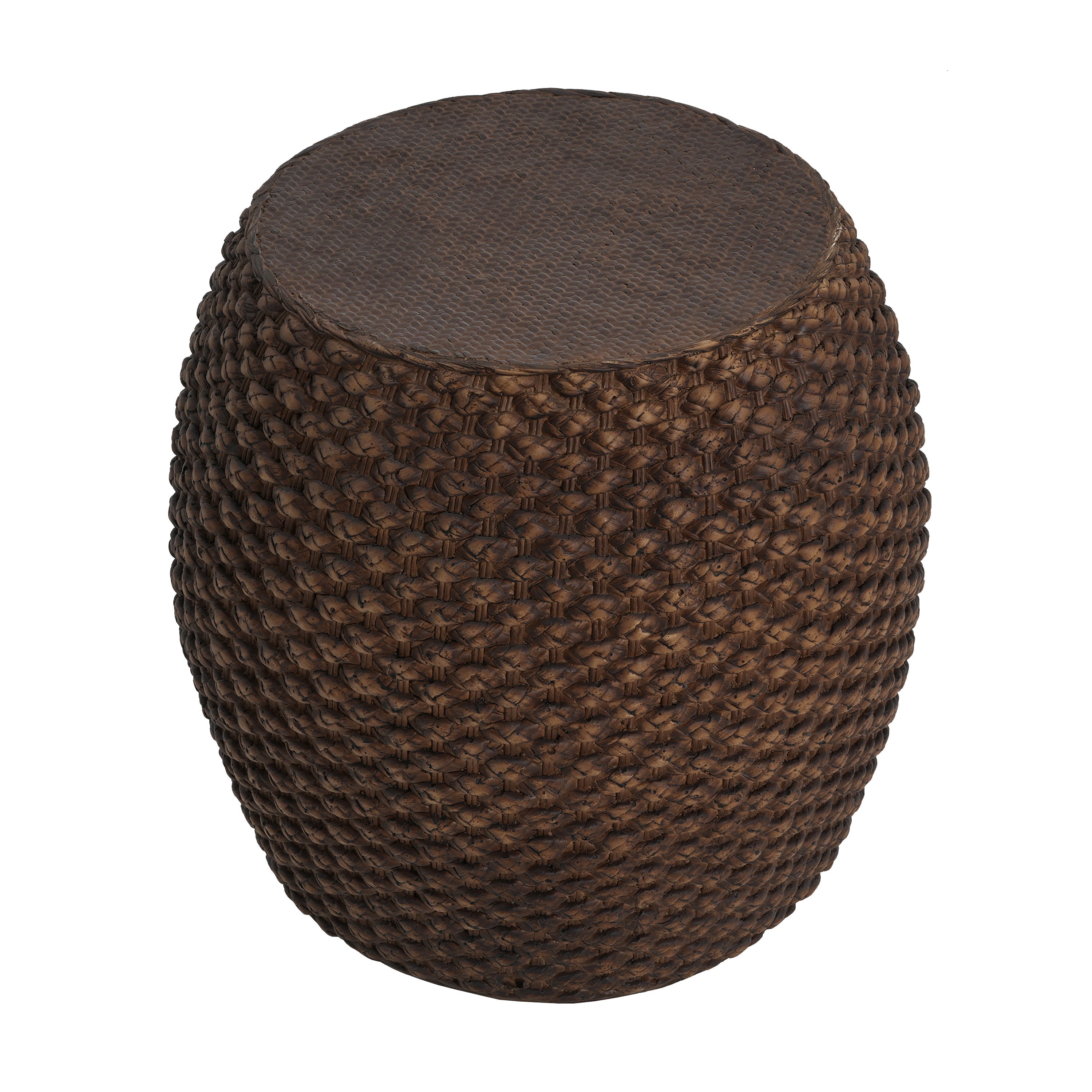 Faux Rattan Indoor/Outdoor Side Table - Brown
