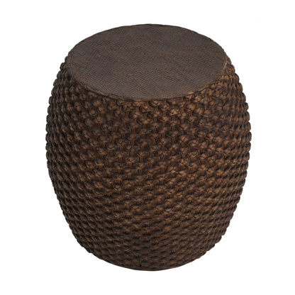 Faux Rattan Indoor/Outdoor Side Table - Brown