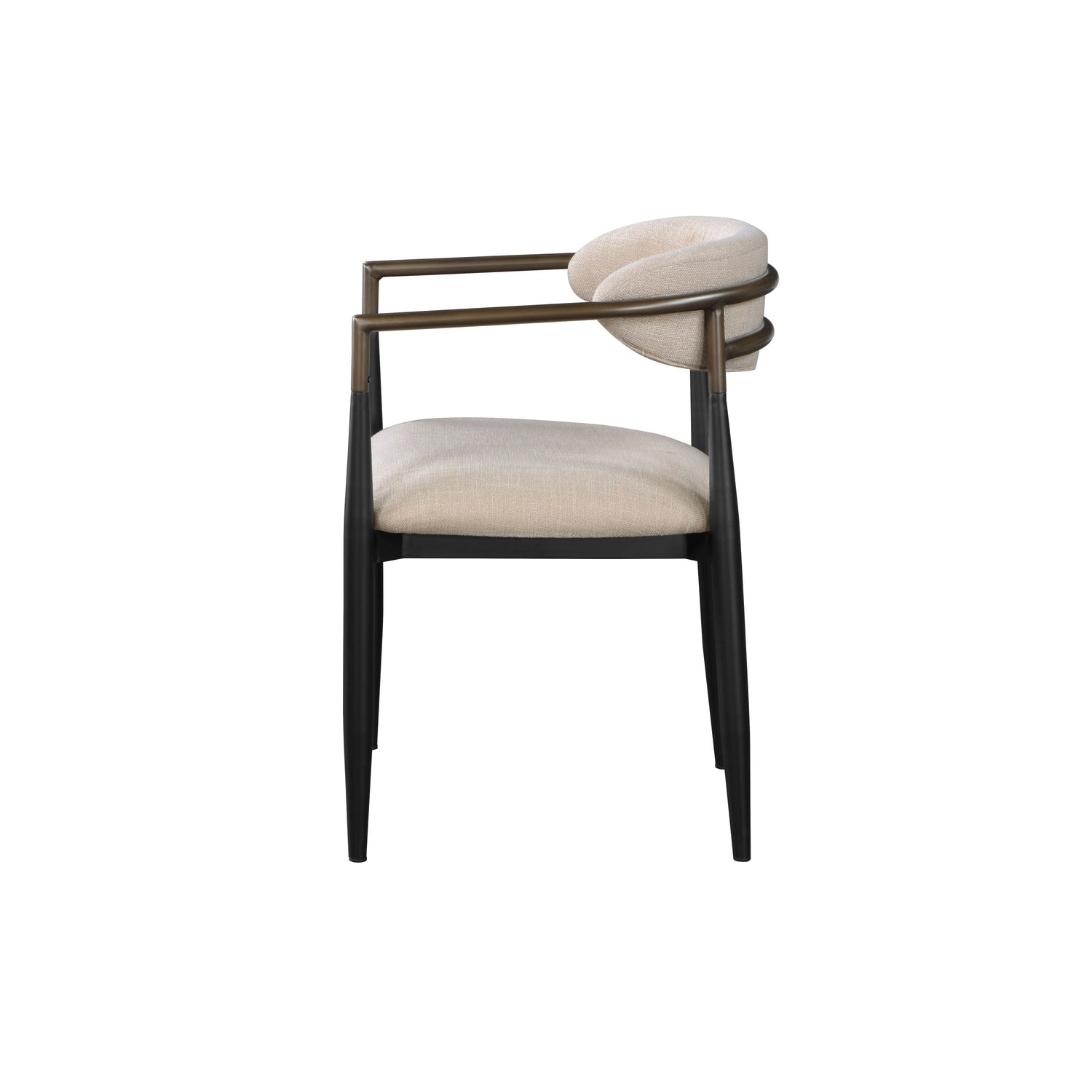 Beige and Black Armchair with Open Back - Set of 2