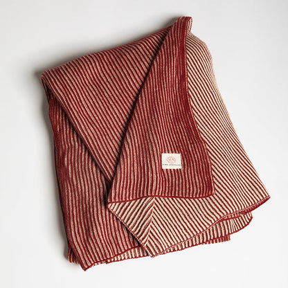Ribbed Organic Cotton Knit Throw Blanket