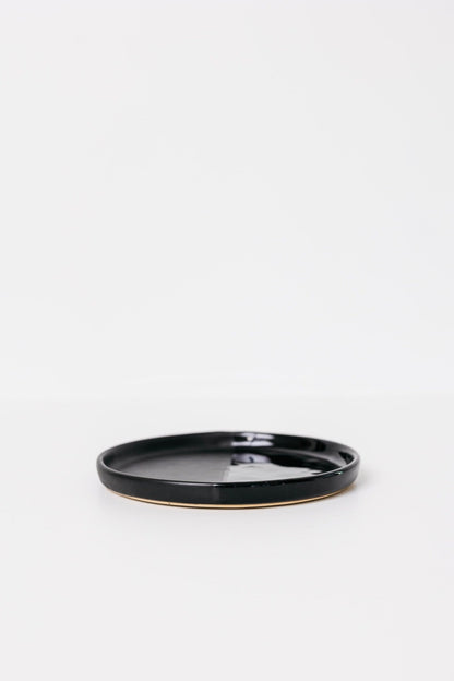 Sable Appetizer Plate - Matte Black/Glossy Black - Set of 6