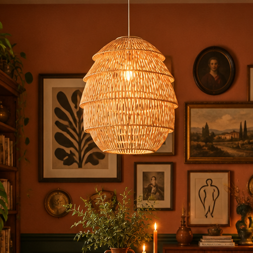 Radiance Organic Natural Rattan Hanging Ceiling