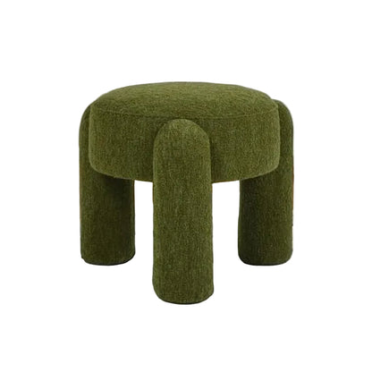 Hugo Rounded Ottoman in Moss Green