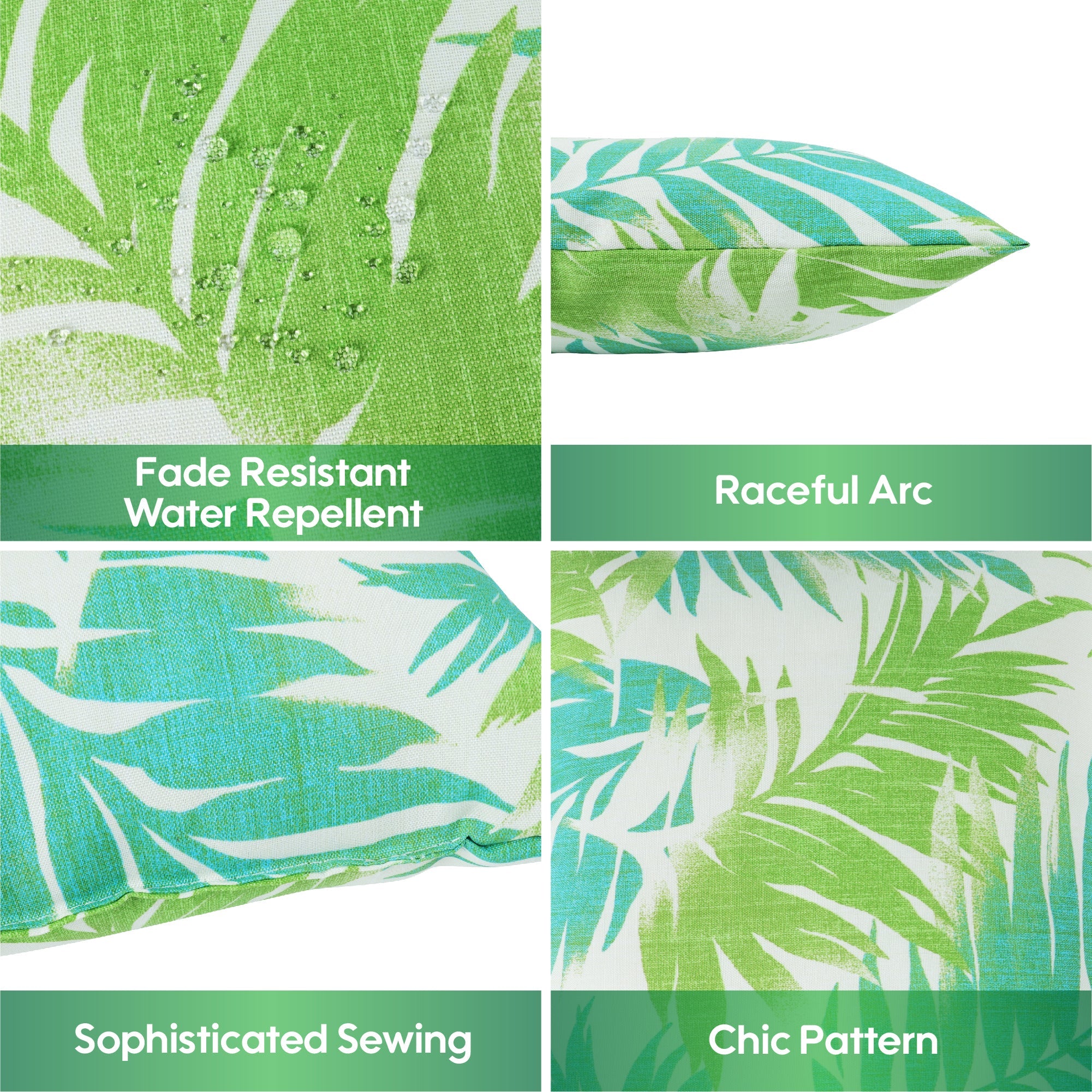 2 Pack Outdoor Throw Pillows - Green Tropical