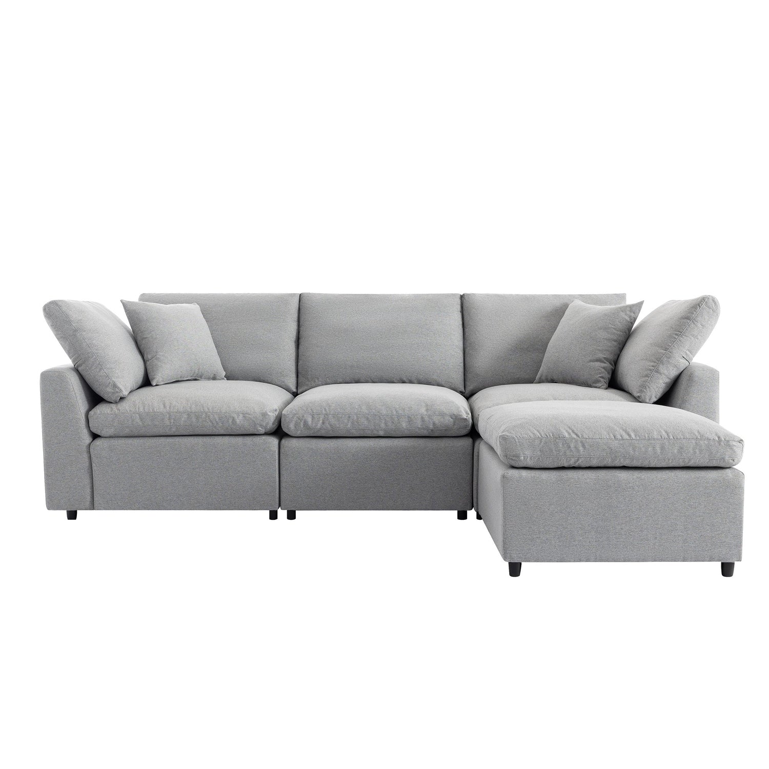 Down Filled Sectional Sofa in Grey