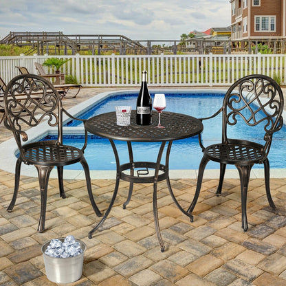 3 Piece Outdoor Bistro Set with Removable Ice Bucket