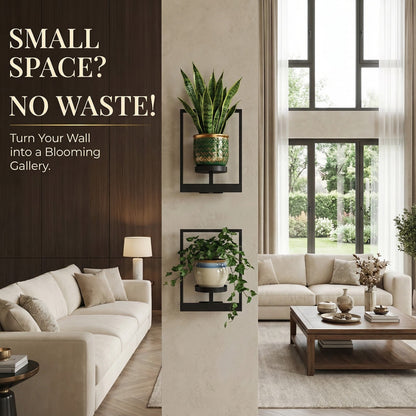 Metal Wall Frame with Shelf (2 pc Set)