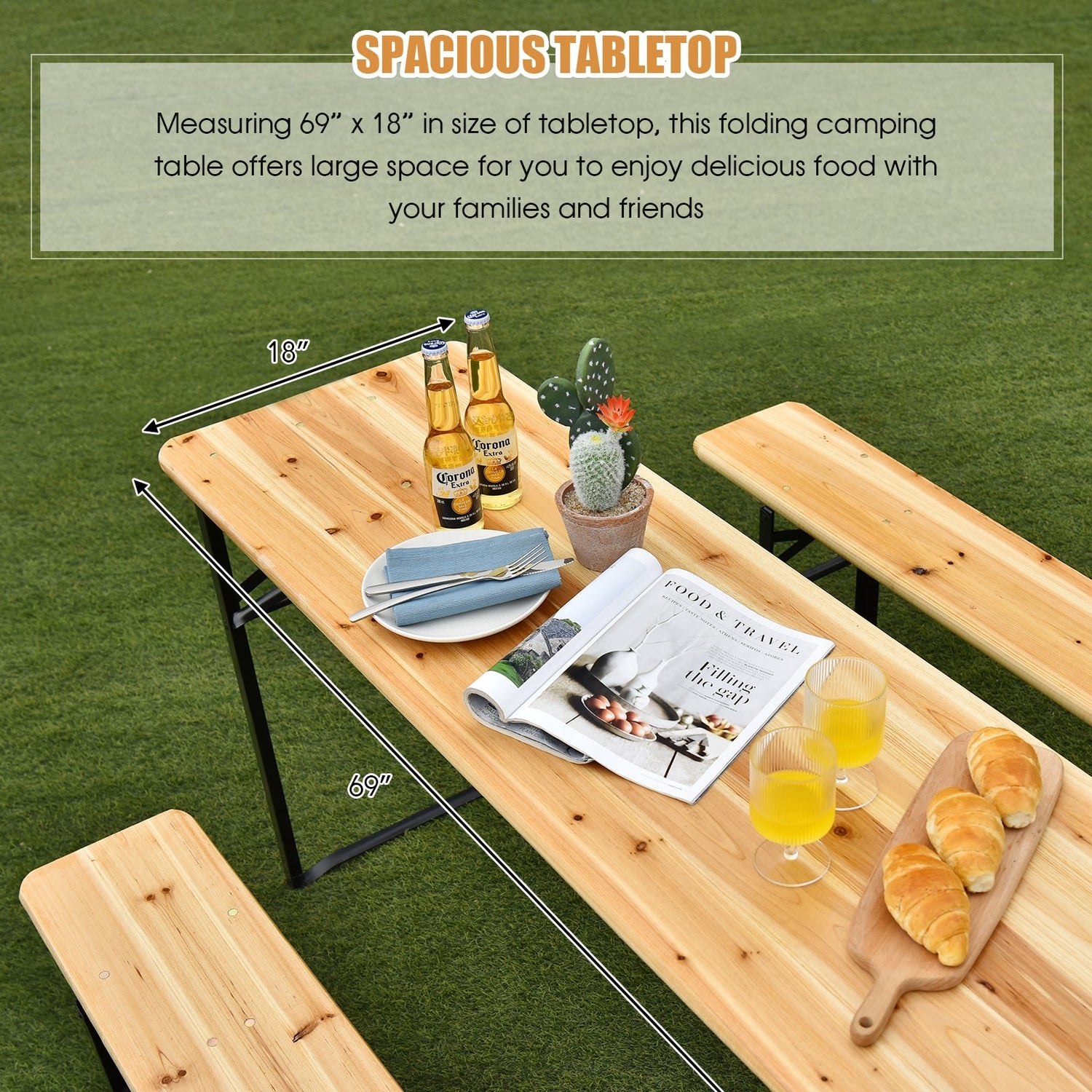 3 Pc Picnic Table/Bench Set