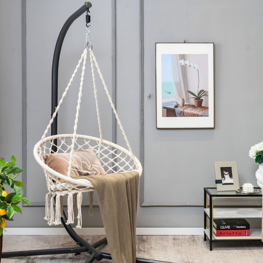 Cushioned Hammock Chair with Hanging Kit