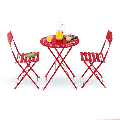 Indoor/Outdoor 3 Piece Bistro Set in Red