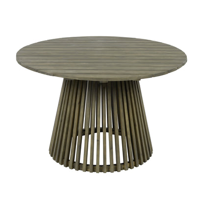 Round Outdoor Grey Acacia Wood Patio Dining Table - 47.25 inch