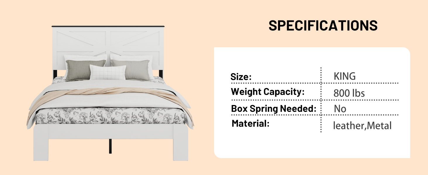 Farmhouse Platform Bed Frame - Queen