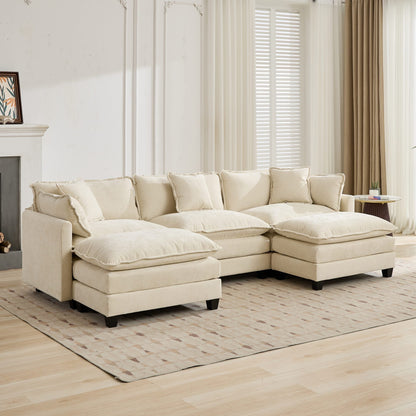 Cloud 3 Seat Sofa in Beige Chenille