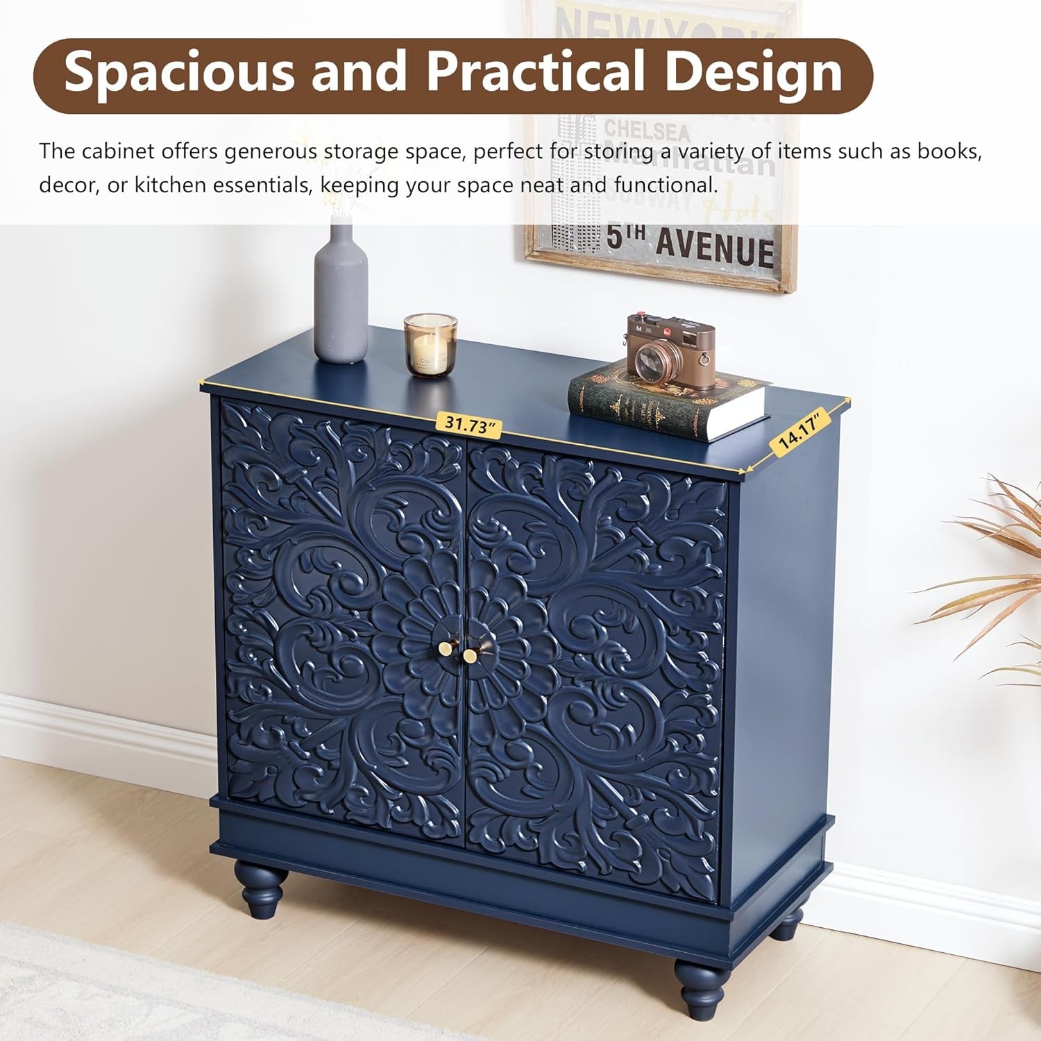 Midnight Blue Accent Cabinet