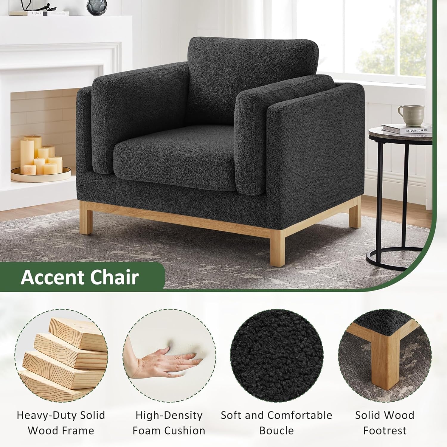 Oversized Accent Chair in Dark Slate