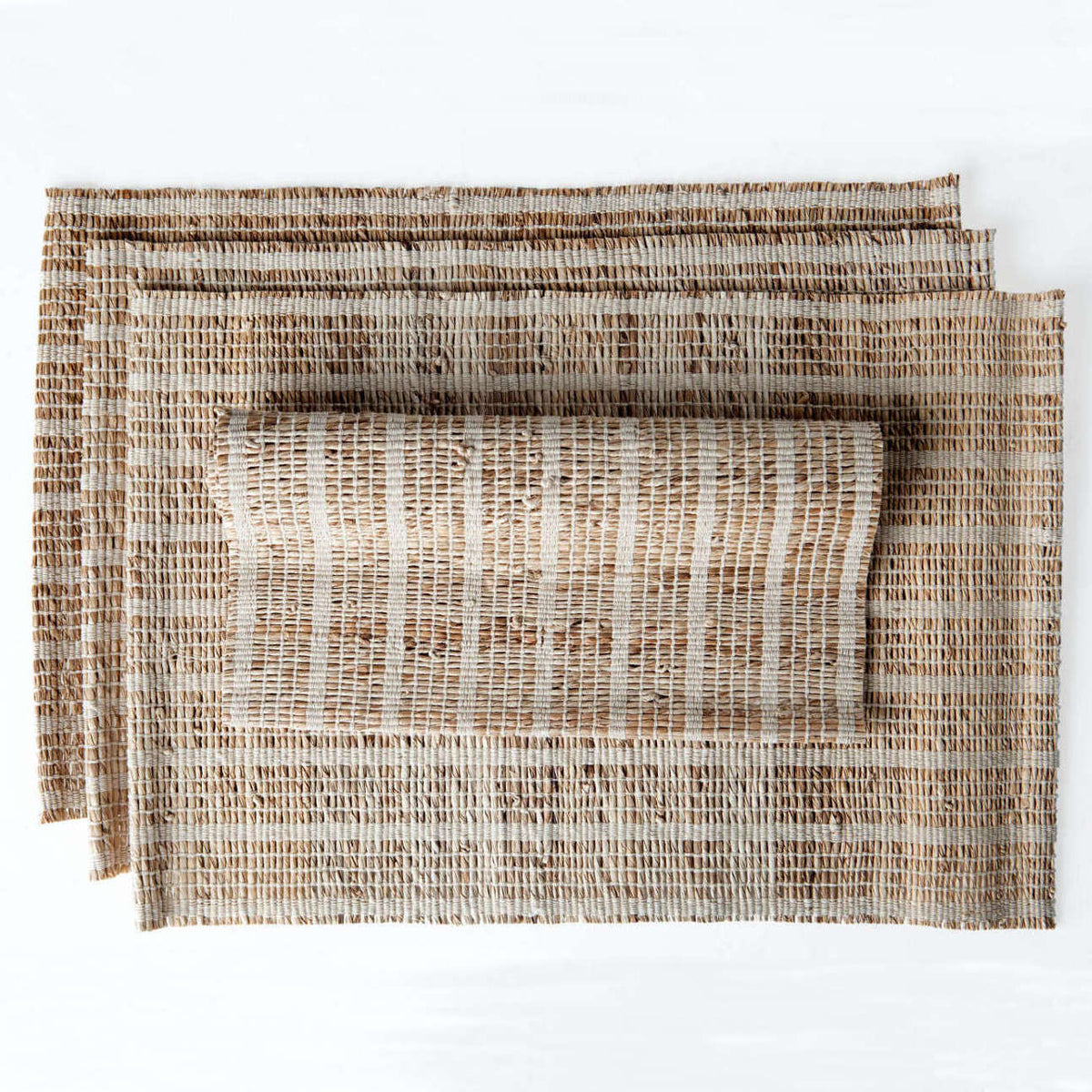 Set of 4 Handwoven Banana Fiber Placemats - 4 Styles