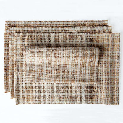 Set of 4 Handwoven Banana Fiber Placemats - 4 Styles