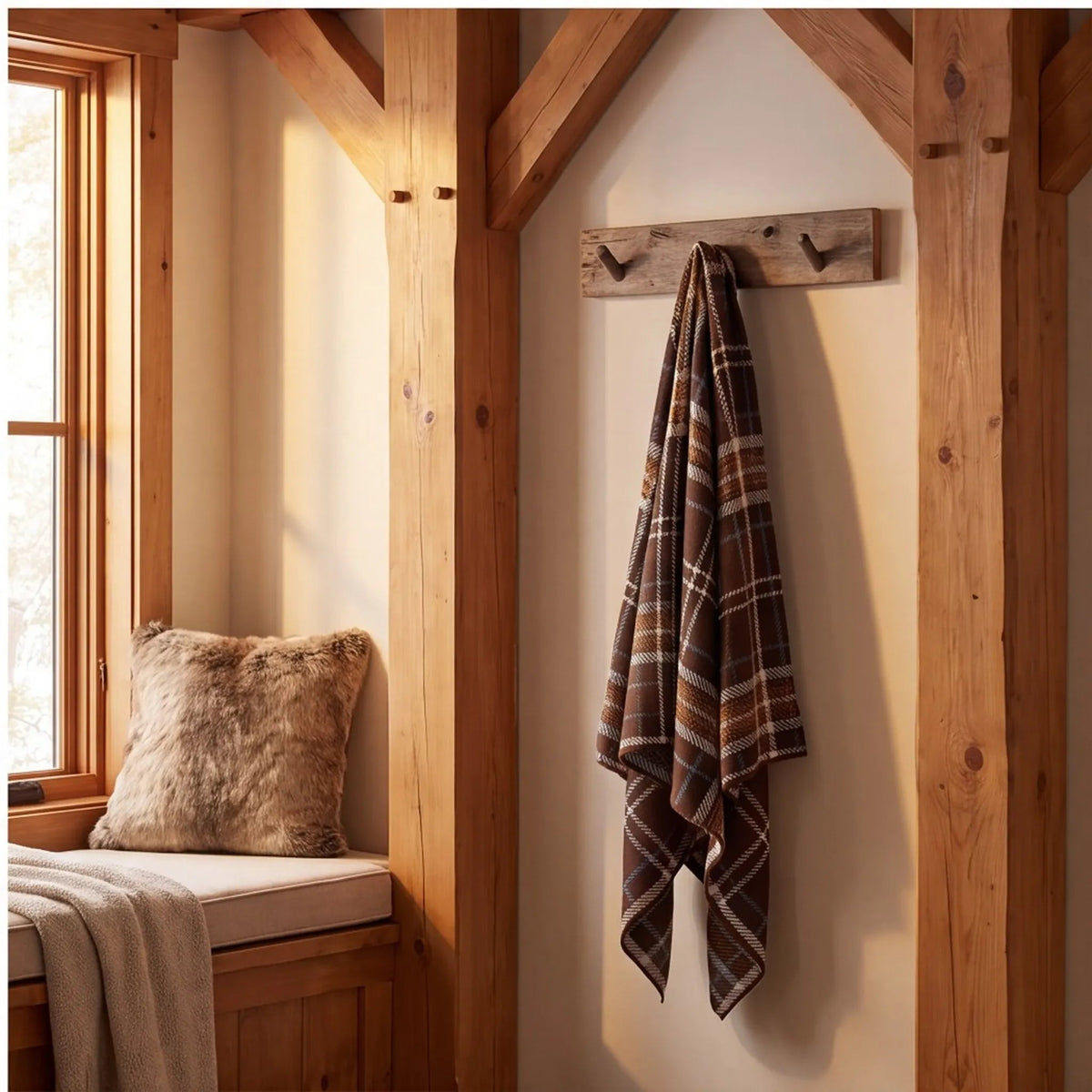 Rustic Plaid - Cotton Sustainable Knit Traditional Throw Blanket