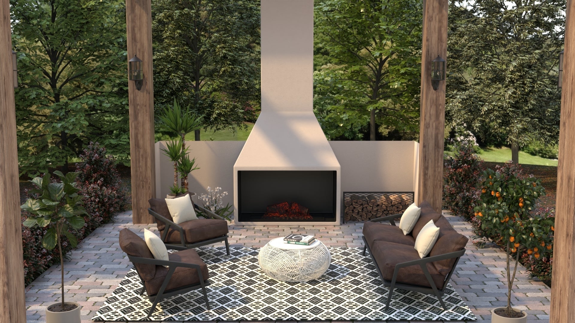 Scotch Black &amp; White Reversible  Outdoor Mat