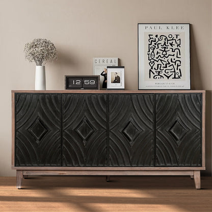 Two-Tone Mid Century Diamond Sideboard - 60"